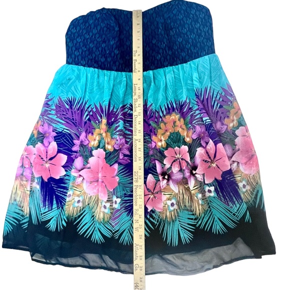 NWT! Torrid Tropical Print Chiffon Strapless Dress Womens Size 14 - Picture 9 of 14